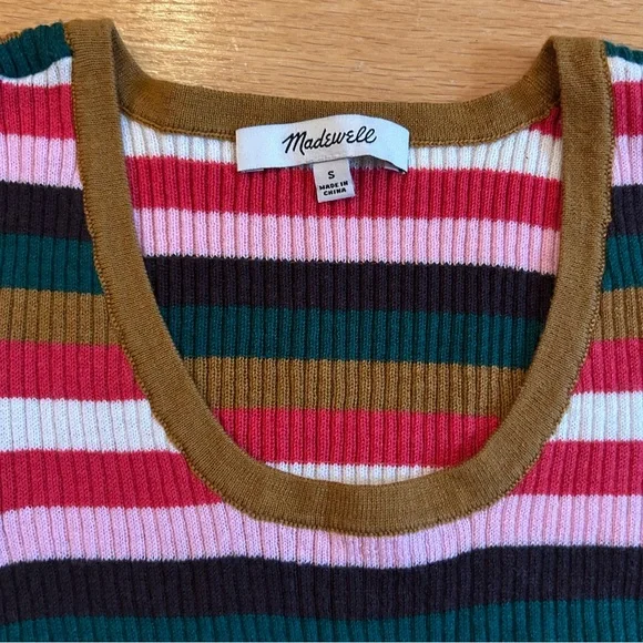 Madewell Multicolor Rainbow Striped Bayford Sweater Tank - Picture 7 of 8